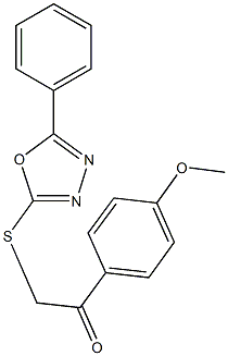 1-(4-methoxyphenyl)-2-[(5-phenyl-1,3,4-oxadiazol-2-yl)thio]ethanone 구조식 이미지