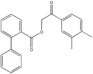 2-(3,4-dimethylphenyl)-2-oxoethyl [1,1'-biphenyl]-2-carboxylate 구조식 이미지