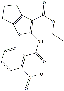 ethyl 2-({2-nitrobenzoyl}amino)-5,6-dihydro-4H-cyclopenta[b]thiophene-3-carboxylate 구조식 이미지