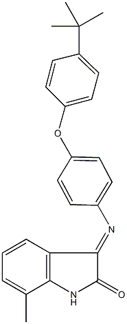 3-{[4-(4-tert-butylphenoxy)phenyl]imino}-7-methyl-1,3-dihydro-2H-indol-2-one 구조식 이미지
