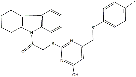 6-{[(4-methylphenyl)sulfanyl]methyl}-2-{[2-oxo-2-(1,2,3,4-tetrahydro-9H-carbazol-9-yl)ethyl]sulfanyl}pyrimidin-4-ol Structure