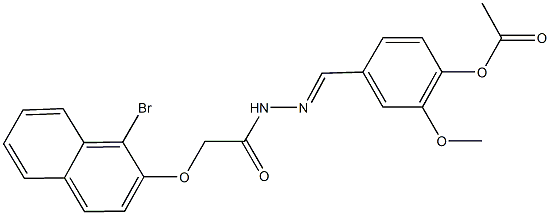 4-(2-{[(1-bromo-2-naphthyl)oxy]acetyl}carbohydrazonoyl)-2-methoxyphenyl acetate Structure