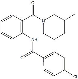 4-chloro-N-{2-[(3-methyl-1-piperidinyl)carbonyl]phenyl}benzamide Structure