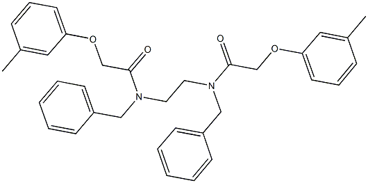 N-benzyl-N-(2-{benzyl[(3-methylphenoxy)acetyl]amino}ethyl)-2-(3-methylphenoxy)acetamide 구조식 이미지