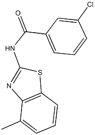 3-chloro-N-(4-methyl-1,3-benzothiazol-2-yl)benzamide 구조식 이미지