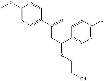 3-(4-chlorophenyl)-3-[(2-hydroxyethyl)sulfanyl]-1-(4-methoxyphenyl)-1-propanone 구조식 이미지