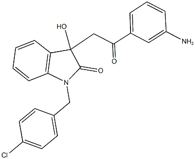 3-[2-(3-aminophenyl)-2-oxoethyl]-1-(4-chlorobenzyl)-3-hydroxy-1,3-dihydro-2H-indol-2-one Structure