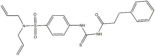 N,N-diallyl-4-({[(3-phenylpropanoyl)amino]carbothioyl}amino)benzenesulfonamide 구조식 이미지