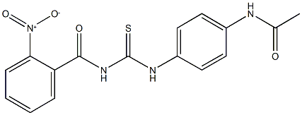 N-(4-{[({2-nitrobenzoyl}amino)carbothioyl]amino}phenyl)acetamide 구조식 이미지