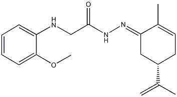 N'-(5-isopropenyl-2-methylcyclohex-2-en-1-ylidene)-2-(2-methoxyanilino)acetohydrazide Structure