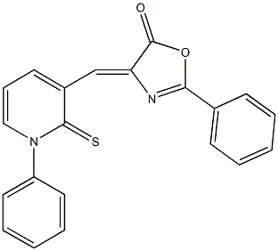 2-phenyl-4-[(1-phenyl-2-thioxo-1,2-dihydro-3-pyridinyl)methylene]-1,3-oxazol-5(4H)-one 구조식 이미지