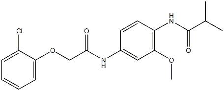 N-(4-{[(2-chlorophenoxy)acetyl]amino}-2-methoxyphenyl)-2-methylpropanamide 구조식 이미지