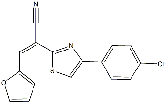 2-[4-(4-chlorophenyl)-1,3-thiazol-2-yl]-3-(2-furyl)acrylonitrile 구조식 이미지