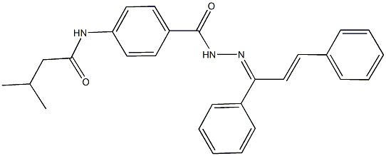 N-(4-{[2-(1,3-diphenyl-2-propenylidene)hydrazino]carbonyl}phenyl)-3-methylbutanamide Structure