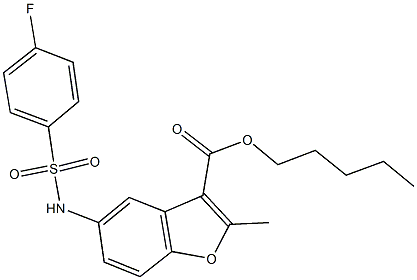 pentyl 5-{[(4-fluorophenyl)sulfonyl]amino}-2-methyl-1-benzofuran-3-carboxylate 구조식 이미지