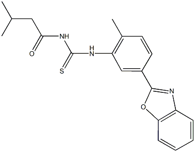 N-[5-(1,3-benzoxazol-2-yl)-2-methylphenyl]-N'-(3-methylbutanoyl)thiourea Structure