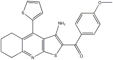 [3-amino-4-(2-thienyl)-5,6,7,8-tetrahydrothieno[2,3-b]quinolin-2-yl](4-methoxyphenyl)methanone 구조식 이미지