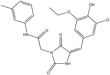 2-[4-(3-chloro-5-ethoxy-4-hydroxybenzylidene)-2,5-dioxo-1-imidazolidinyl]-N-(3-methylphenyl)acetamide Structure