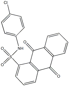 N-(4-chlorophenyl)-9,10-dioxo-9,10-dihydro-1-anthracenesulfonamide 구조식 이미지