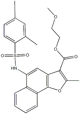 2-methoxyethyl 5-{[(2,4-dimethylphenyl)sulfonyl]amino}-2-methylnaphtho[1,2-b]furan-3-carboxylate Structure