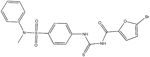 4-({[(5-bromo-2-furoyl)amino]carbothioyl}amino)-N-methyl-N-phenylbenzenesulfonamide Structure