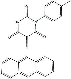 5-(9-anthrylmethylene)-1-(4-methylphenyl)-2,4,6(1H,3H,5H)-pyrimidinetrione Structure