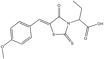 2-[5-(4-methoxybenzylidene)-4-oxo-2-thioxo-1,3-thiazolidin-3-yl]butanoic acid 구조식 이미지