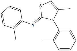 2-methyl-N-(4-methyl-3-(2-methylphenyl)-1,3-thiazol-2(3H)-ylidene)aniline 구조식 이미지