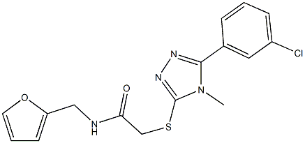 2-{[5-(3-chlorophenyl)-4-methyl-4H-1,2,4-triazol-3-yl]sulfanyl}-N-(2-furylmethyl)acetamide Structure