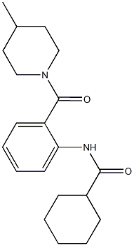 N-{2-[(4-methyl-1-piperidinyl)carbonyl]phenyl}cyclohexanecarboxamide 구조식 이미지