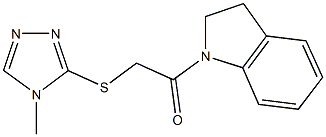 2-(2,3-dihydro-1H-indol-1-yl)-2-oxoethyl 4-methyl-4H-1,2,4-triazol-3-yl sulfide 구조식 이미지