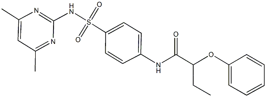 N-(4-{[(4,6-dimethyl-2-pyrimidinyl)amino]sulfonyl}phenyl)-2-phenoxybutanamide 구조식 이미지