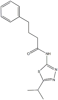 N-(5-isopropyl-1,3,4-thiadiazol-2-yl)-4-phenylbutanamide 구조식 이미지