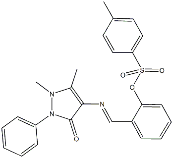 2-{[(1,5-dimethyl-3-oxo-2-phenyl-2,3-dihydro-1H-pyrazol-4-yl)imino]methyl}phenyl 4-methylbenzenesulfonate 구조식 이미지