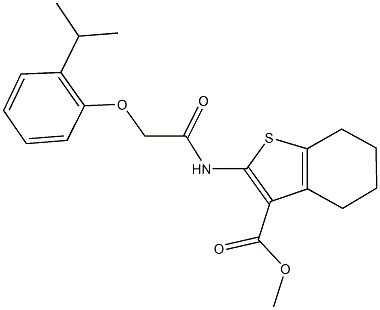 methyl 2-{[(2-isopropylphenoxy)acetyl]amino}-4,5,6,7-tetrahydro-1-benzothiophene-3-carboxylate 구조식 이미지