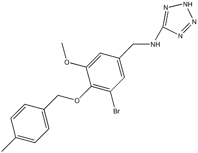 N-{3-bromo-5-methoxy-4-[(4-methylbenzyl)oxy]benzyl}-N-(2H-tetraazol-5-yl)amine 구조식 이미지