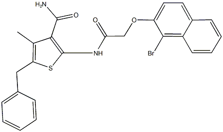 5-benzyl-2-({[(1-bromo-2-naphthyl)oxy]acetyl}amino)-4-methylthiophene-3-carboxamide 구조식 이미지