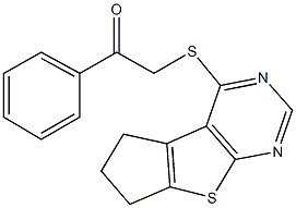 2-(6,7-dihydro-5H-cyclopenta[4,5]thieno[2,3-d]pyrimidin-4-ylsulfanyl)-1-phenylethanone Structure