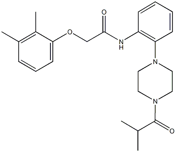 2-(2,3-dimethylphenoxy)-N-[2-(4-isobutyryl-1-piperazinyl)phenyl]acetamide 구조식 이미지