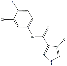 4-chloro-N-(3-chloro-4-methoxyphenyl)-1H-pyrazole-3-carboxamide 구조식 이미지