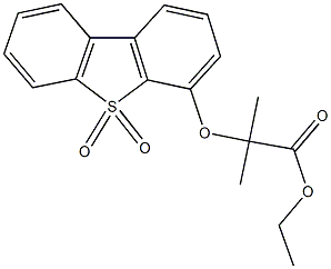 ethyl 2-[(5,5-dioxidodibenzo[b,d]thien-4-yl)oxy]-2-methylpropanoate 구조식 이미지