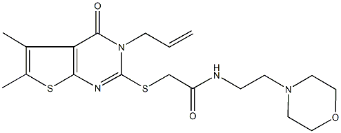 2-[(3-allyl-5,6-dimethyl-4-oxo-3,4-dihydrothieno[2,3-d]pyrimidin-2-yl)sulfanyl]-N-[2-(4-morpholinyl)ethyl]acetamide Structure