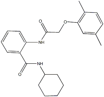N-cyclohexyl-2-{[(2,5-dimethylphenoxy)acetyl]amino}benzamide 구조식 이미지