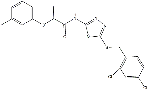 N-{5-[(2,4-dichlorobenzyl)sulfanyl]-1,3,4-thiadiazol-2-yl}-2-(2,3-dimethylphenoxy)propanamide 구조식 이미지