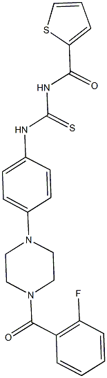 N-{4-[4-(2-fluorobenzoyl)-1-piperazinyl]phenyl}-N'-(2-thienylcarbonyl)thiourea 구조식 이미지