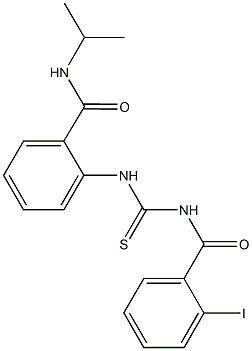 2-({[(2-iodobenzoyl)amino]carbothioyl}amino)-N-isopropylbenzamide 구조식 이미지