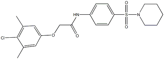 2-(4-chloro-3,5-dimethylphenoxy)-N-[4-(1-piperidinylsulfonyl)phenyl]acetamide Structure