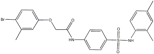 2-(4-bromo-3-methylphenoxy)-N-{4-[(2,4-dimethylanilino)sulfonyl]phenyl}acetamide 구조식 이미지