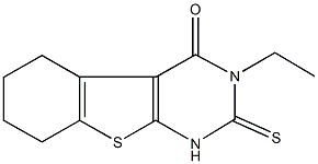 3-ethyl-2-sulfanyl-5,6,7,8-tetrahydro[1]benzothieno[2,3-d]pyrimidin-4(3H)-one 구조식 이미지