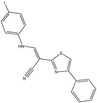 3-(4-iodoanilino)-2-(4-phenyl-1,3-thiazol-2-yl)acrylonitrile 구조식 이미지